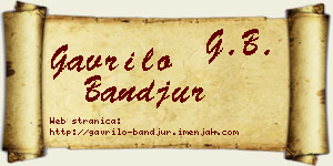 Gavrilo Banđur vizit kartica